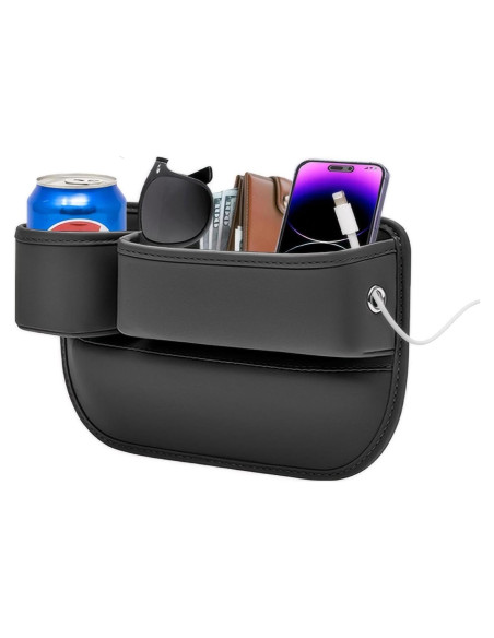 Organizador de Espacio entre Asientos LEQBO con Portavasos Negro