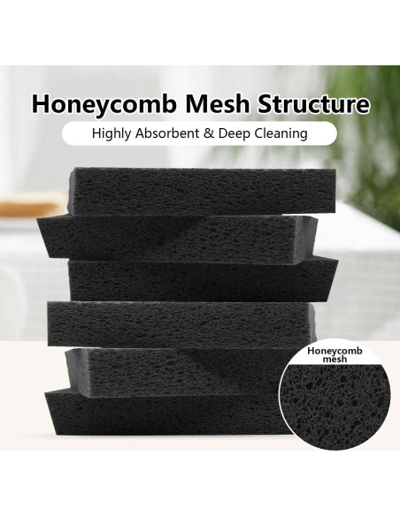 Esponjas de Celulosa Spunspon 10x15cm 6 Piezas Negras