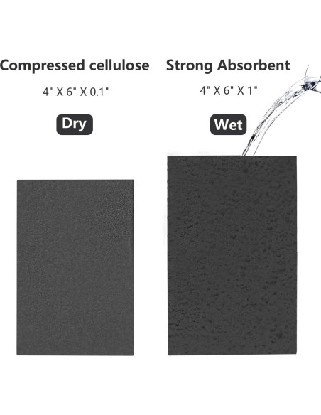 Esponjas de Celulosa Spunspon 10x15cm 6 Piezas Negras