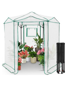 Invernadero Plegable EAGLE PEAK Hexagonal 2x2m Cubierta PE