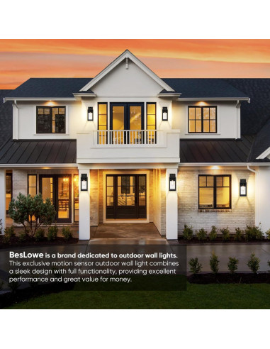 Luz de Pared Exterior BesLowe 33 cm con Sensor de Movimiento
