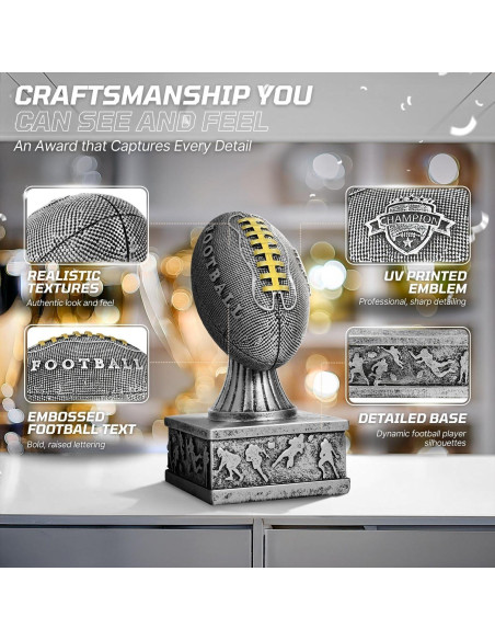 Trofeo de Fútbol Fantasía Flexzion 18.8 cm - Escudo Campeón