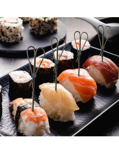 500 Palitos de Bambú Corazón Negro 12.5 cm para Aperitivos 2