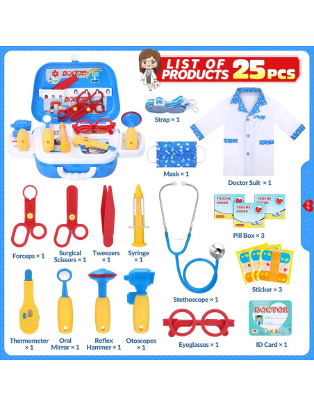 Kit de Doctor GIFTINBOX 22 Piezas para Niños 3 a 6 Años