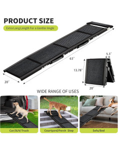 Rampa Plegable para Perros GarveeLife 160 cm Antideslizante 2