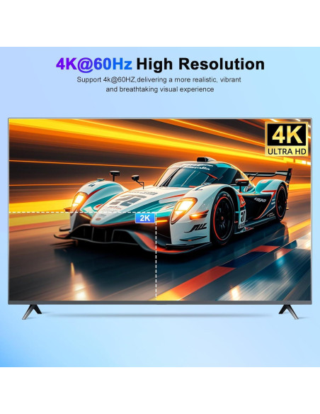 Conmutador KVM 4K TAILAIERA 3 Monitores 2 Computadoras USB 3.0