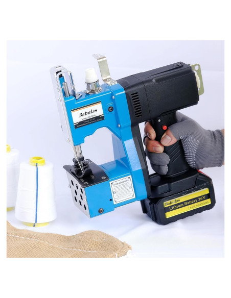 Máquina de Coser de Bolsas Inalámbrica GS-970A 36V CC Azul