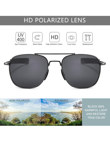 Gafas de sol piloto SUNGAIT polarizadas para hombres