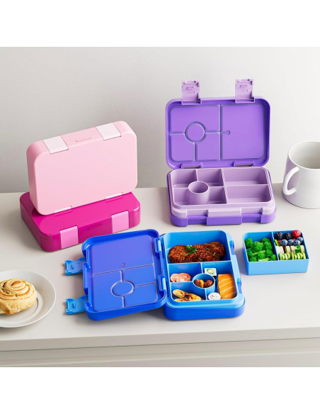 Caja de Almuerzo Bento Azul para Niños 6 Compartimentos Libre BPA