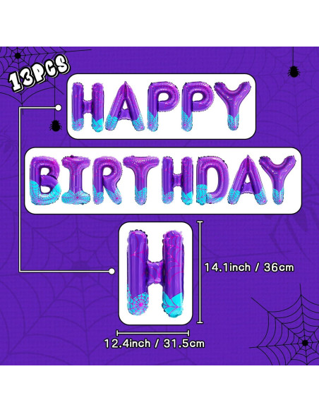 Decoración de Cumpleaños Spider Girl FANGBBO con Globos Morado