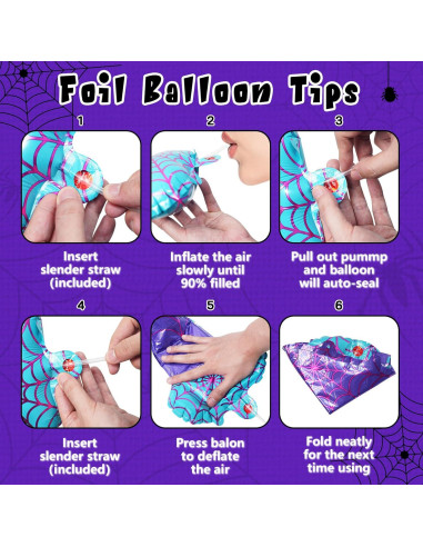 Decoración de Cumpleaños Spider Girl FANGBBO con Globos Morado