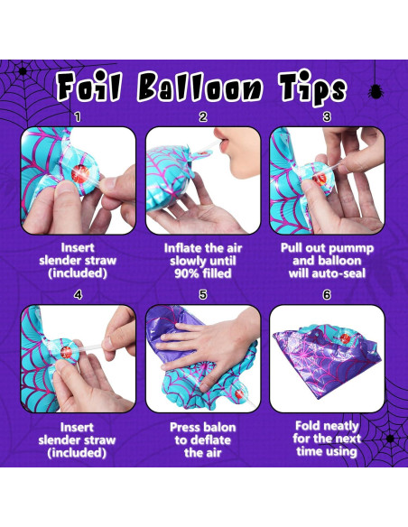 Decoración de Cumpleaños Spider Girl FANGBBO con Globos Morado