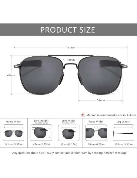Gafas de sol piloto SUNGAIT polarizadas para hombres Gafas de sol piloto SUNGAIT polarizadas para hombres