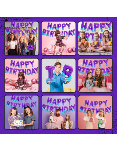 Decoración de Cumpleaños Spider Girl FANGBBO con Globos Morado