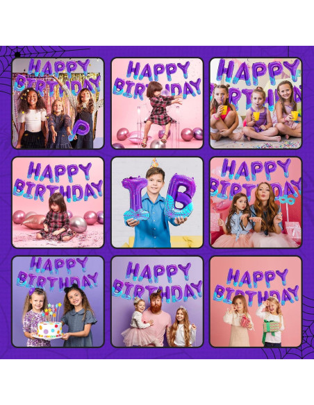 Decoración de Cumpleaños Spider Girl FANGBBO con Globos Morado