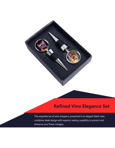 Juego de 2 Tapones de Vino Poseidon Protect Bulldog
