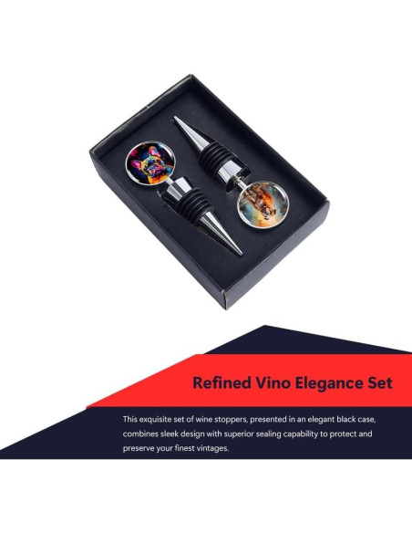 Juego de 2 Tapones de Vino Poseidon Protect Bulldog