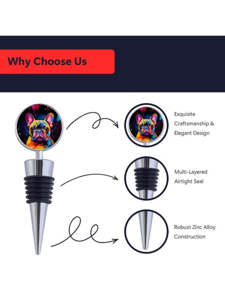 Juego de 2 Tapones de Vino Poseidon Protect Bulldog