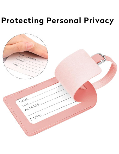 Etiquetas de Equipaje Jealkip 3 Paquete Amarillo y Rosa