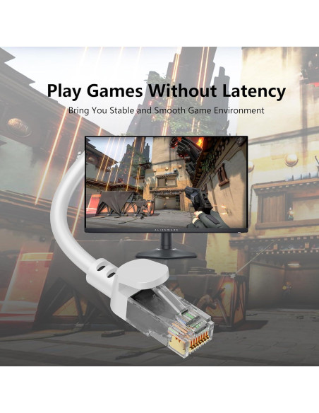 Cable Ethernet Jadaol Cat 6 1.5m 10Pack Blanco, 10Gbps, Impermeable