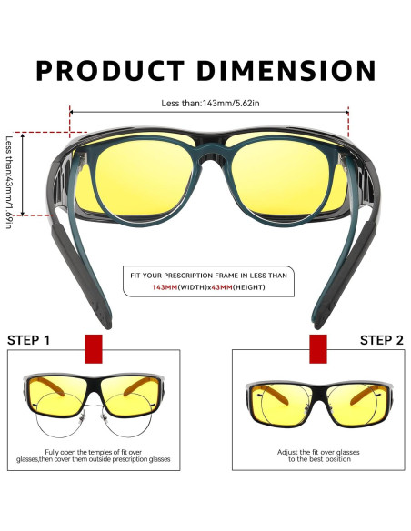 Gafas de Visión Nocturna TJUTR Polarizadas para Conducir