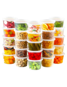 AOZITA 32 Contenedores Plásticos 16 oz Herméticos para Alimentos