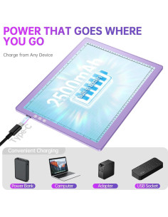 Caja de Luz LED Recargable A3 ZEXALIGHT 2500mAh 8 Niveles 2