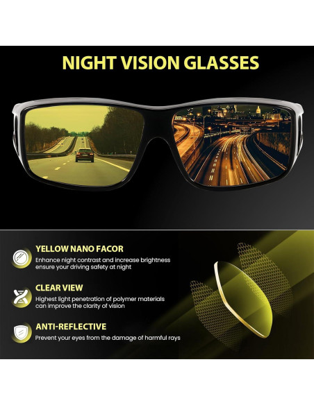 Gafas de Visión Nocturna TJUTR Polarizadas para Conducir