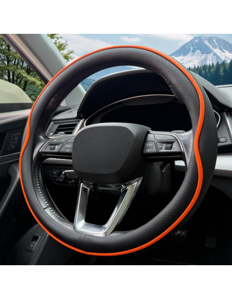 Cubierta de Volante de Cuero HAOTULE K54 Antideslizante 36-38 cm