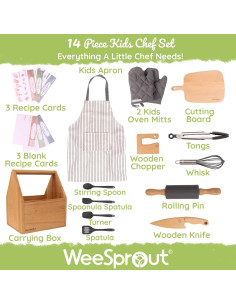 Set de Cocina WeeSprout para Niños 14 Piezas con Delantal 2