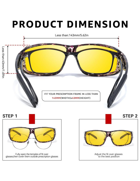 Gafas de Visión Nocturna TJUTR Polarizadas para Hombres y Mujeres Gafas de Visión Nocturna TJUTR Polarizadas para Hombres y Mujeres