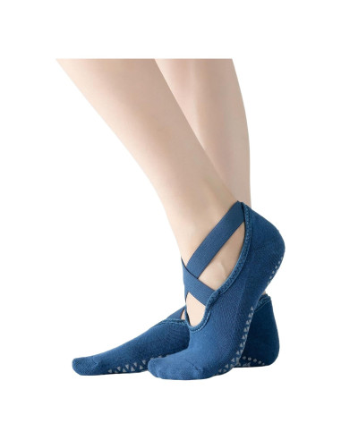 Calcetines Antideslizantes para Yoga y Pilates Mujer - Azul