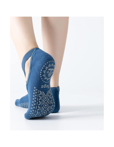 Calcetines Antideslizantes para Yoga y Pilates Mujer - Azul