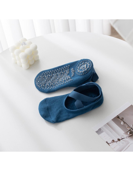 Calcetines Antideslizantes para Yoga y Pilates Mujer - Azul