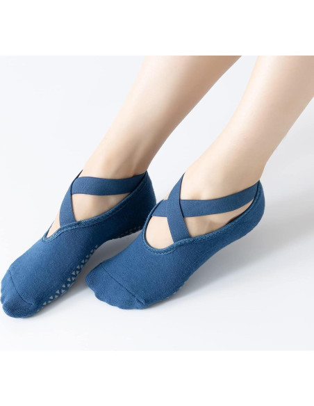 Calcetines Antideslizantes para Yoga y Pilates Mujer - Azul
