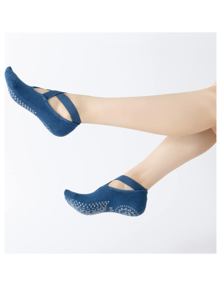 Calcetines Antideslizantes para Yoga y Pilates Mujer - Azul