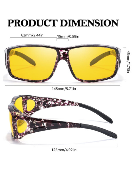 Gafas de Visión Nocturna TJUTR Polarizadas para Hombres y Mujeres Gafas de Visión Nocturna TJUTR Polarizadas para Hombres y Mujeres