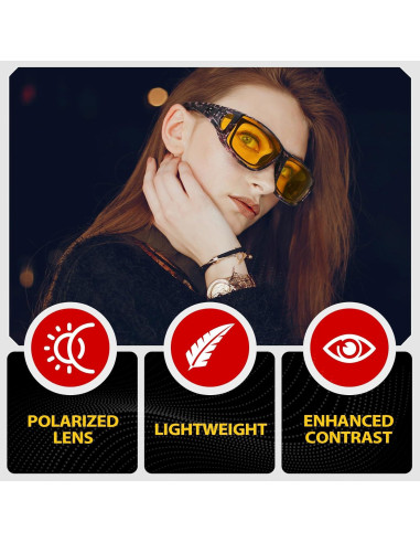 Gafas de Visión Nocturna TJUTR Polarizadas para Hombres y Mujeres