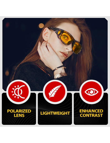 Gafas de Visión Nocturna TJUTR Polarizadas para Hombres y Mujeres Gafas de Visión Nocturna TJUTR Polarizadas para Hombres y Mujeres