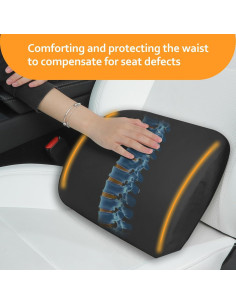 Almohada Soporte Lumbar Espuma Memoria Arcoche Negro 1pc 2