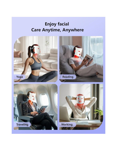 Máscara de Terapia de Luz LED Tinkoola para la Cara 630nm 830nm