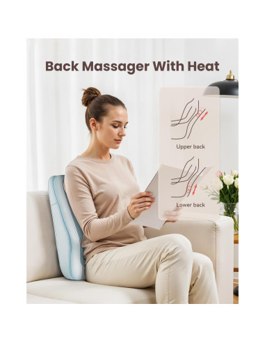 Masajeador de Espalda Shiatsu Comfier CF-1228-BLU con Calor