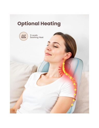 Masajeador de Espalda Shiatsu Comfier CF-1228-BLU con Calor