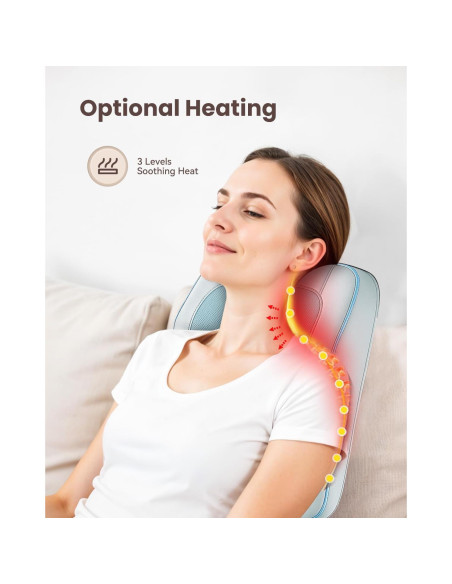 Masajeador de Espalda Shiatsu Comfier CF-1228-BLU con Calor