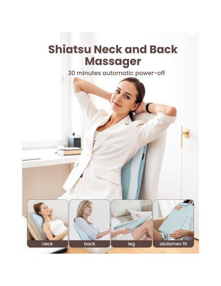 Masajeador de Espalda Shiatsu Comfier CF-1228-BLU con Calor