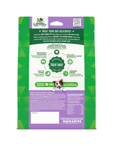 Golosinas Dentales Greenies para Perros 340g Sabor Arándano