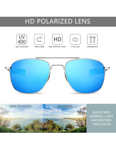 Gafas de sol piloto SUNGAIT con lentes polarizados azul 2