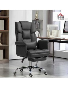 Silla de Oficina HOMCOM Ergonómica con Reposapiés y Soporte Lumbar 2