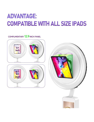 Cabina de Fotos Portátil HARZHI para iPad 10.2" a 12.9"