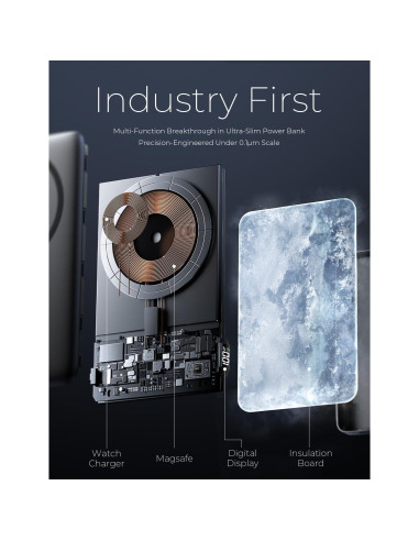 Batería Portátil MagSafe LISEN 10000mAh para iPhone y Apple Watch